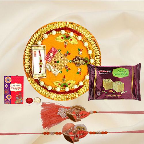 Bhaiya Bhabhi Rakhi Haldirams Soan Papdi n Pooja Thali