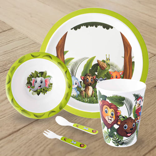 Marvelous Jungle Book Design Melamine Kids Set