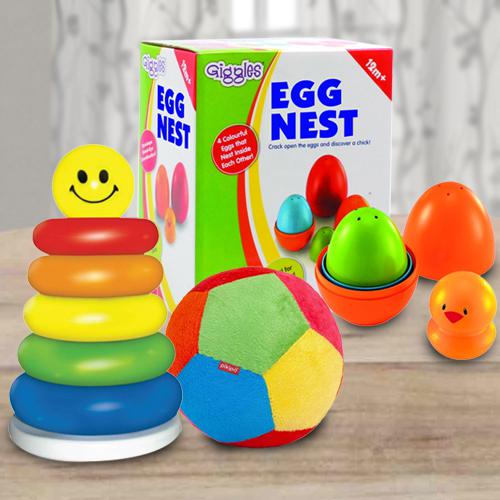 Exclusive Stacking Ring with Soft Ball N Nesting Eggs for Kids