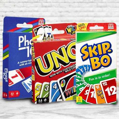 Exclusive Mattel Uno Skip Bo N Phase 10 Card Game