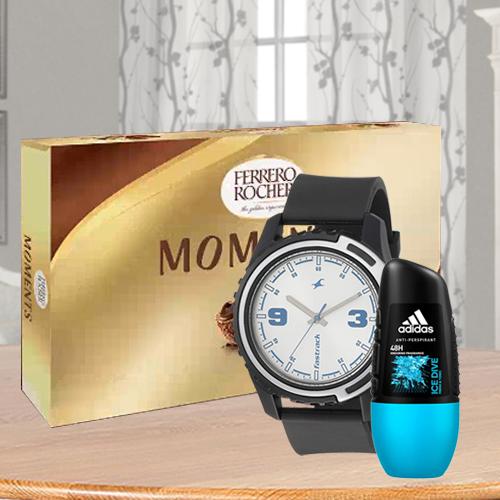 Fascinating Fastrack Watch with Adidas Ice Dive Roll On N Ferrero Rocher