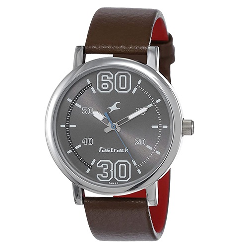 Charismatic Fastrack Fundamentals Analog Silver Dial Mens Watch