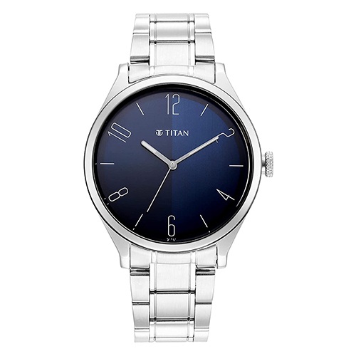 Splendid Titan Blue Dial Stainless Steel Strap Watch