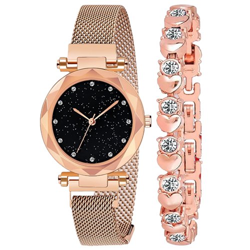 Ultimate Game Changer - Rose Gold Watch n Bracelet Duo