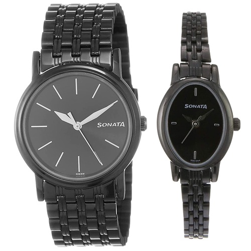 Beautiful Sonata Analog Black Dial Pair Watch